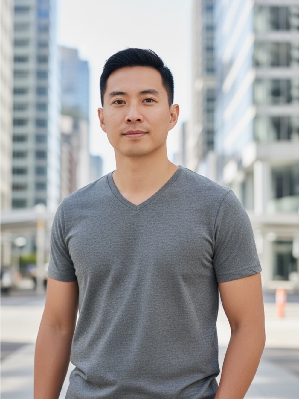 H&M L.O.G.G. Men’s Gray V-Neck Short Sleeve T-Shirt - Size Large